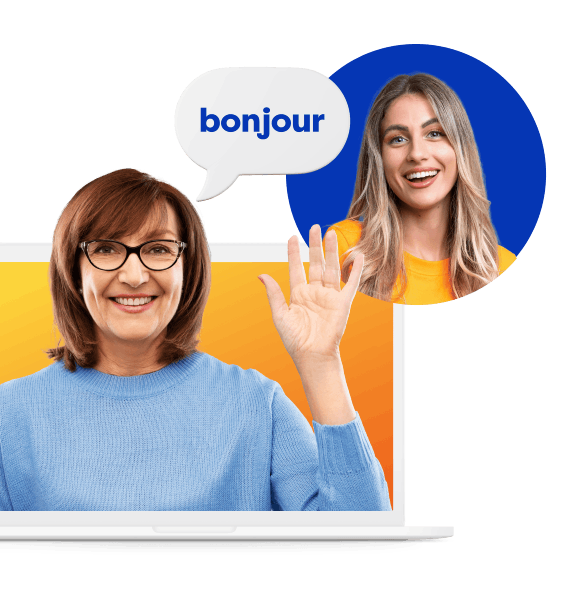 A welcoming image representing French language learning, featuring the word "bonjour" in an engaging and educational context.