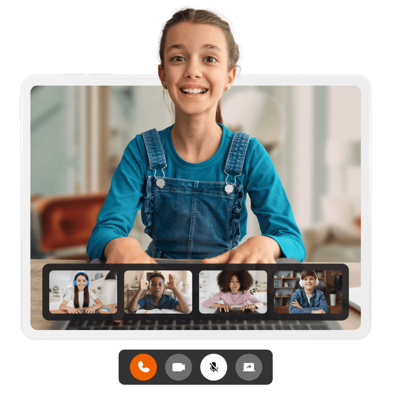 A girl engaged in a video chat while using her laptop, showcasing a focused and interactive online conversation.